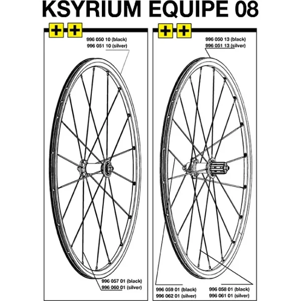 Mavic Ksyrium Equipe Ersatzspeiche Hinterrad 274 Mm Schwarz Flach Modell 2008, 99605801 Ohne Nippel RESTBESTAND 1