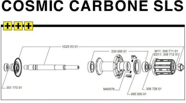 Mavic Cosmic Carbone SLS Achse Mit Verschraubungen Hinterrad 1