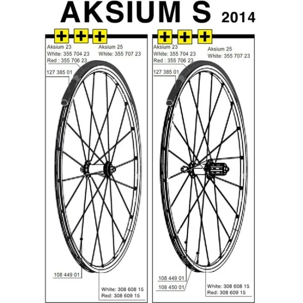 Mavic Aksium S Ersatzflege Vorder- Hinterrad Decor Weiss Modell 2014 1