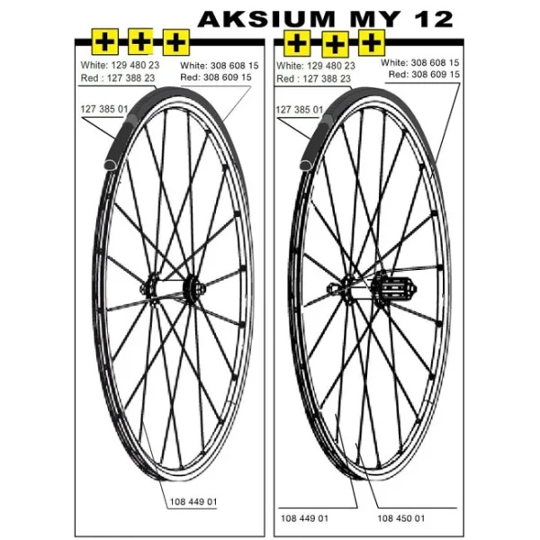 Mavic Aksium Ersatzflege Vorder- Hinterrad Decor Rot Modell 2012 1