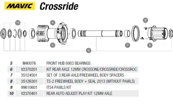 Mavic Crossride TS2 Distanzhuelsse Fuer Freilaufkoerper Stueck Nr 7 1