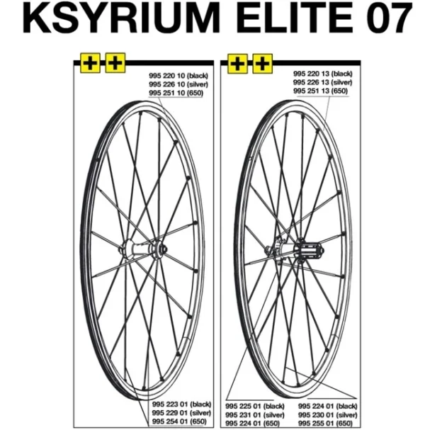 Mavic Ksyrium Elite Speiche Vorderrad 290 Mm Schwarz Modell 2007-08 1