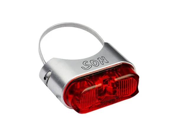 Schmidts SON Ruecklicht Sattelstuetze Ohne Kabel Farbe Silber Glas Rot 1